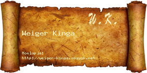 Weiger Kinga névjegykártya